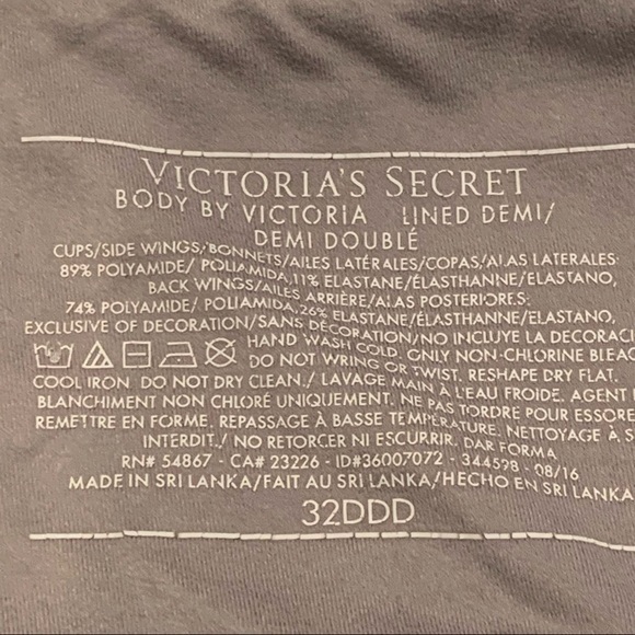 Victoria’s Secret Gray Lined Demi‎ Bra 32DDD - Picture 6 of 8